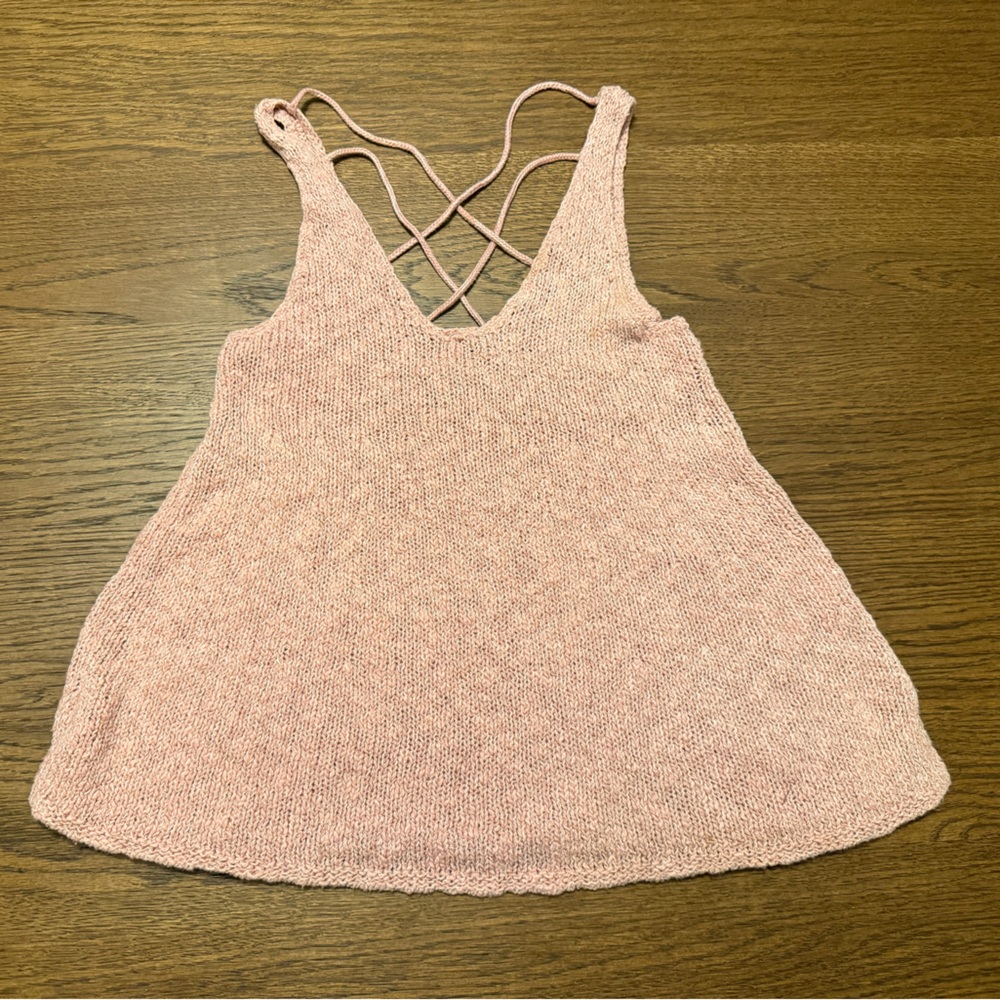 American Eagle Outfitters Dusty Rose Knit Strappy Tank